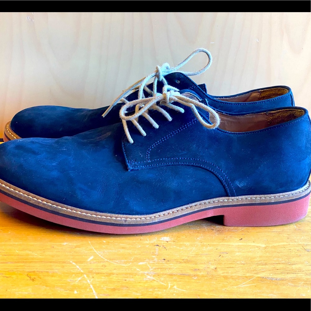 Halogen M38115 Men’s Navy Blue Leather Dress Casual Oxfords Shoes Size 10M